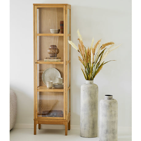 Zamora vitrineskap 1 glassdør eik natur 47x40x180 cm - bilde 9