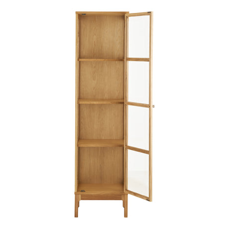 Zamora vitrineskap 1 glassdør eik natur 47x40x180 cm - bilde 3