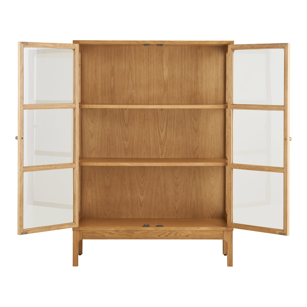 Zamora vitrineskap 2 glassdører eik natur 90x40x126 cm - bilde 3