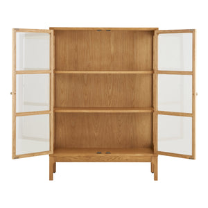 Zamora vitrineskap 2 glassdører eik natur 90x40x126 cm - bilde 3