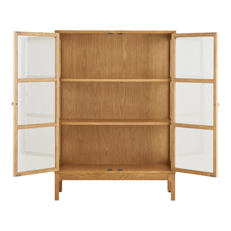 Zamora vitrineskap 2 glassdører eik natur 90x40x126 cm - bilde 3