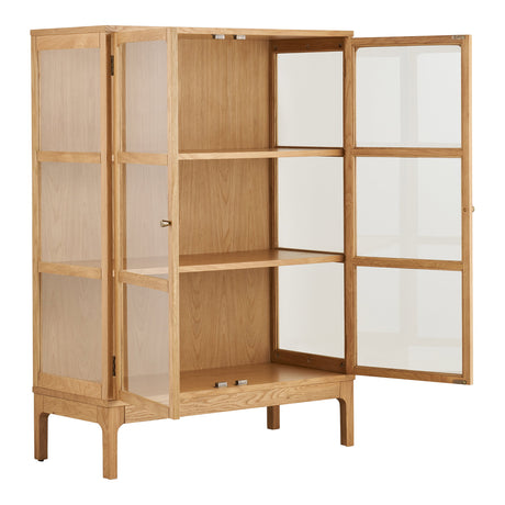 Zamora vitrineskap 2 glassdører eik natur 90x40x126 cm - bilde 4