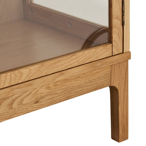 Zamora vitrineskap 2 glassdører eik natur 90x40x126 cm - bilde 7