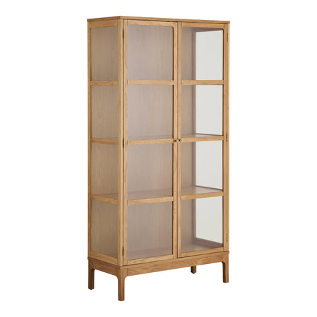 Zamora vitrineskap 2 glassdører eik natur 90x40x180 cm - bilde 2