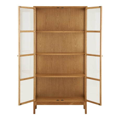 Zamora vitrineskap 2 glassdører eik natur 90x40x180 cm - bilde 3