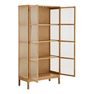 Zamora vitrineskap 2 glassdører eik natur 90x40x180 cm - bilde 4