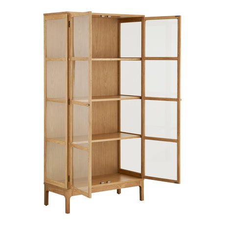 Zamora vitrineskap 2 glassdører eik natur 90x40x180 cm - bilde 4