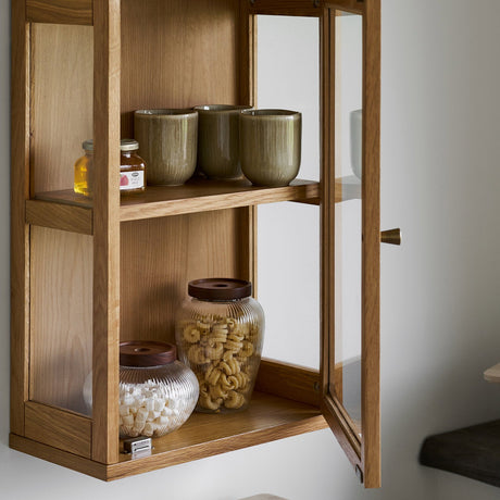 Zamora vegghengt vitrineskap eik natur 40x20x60 cm - bilde 7