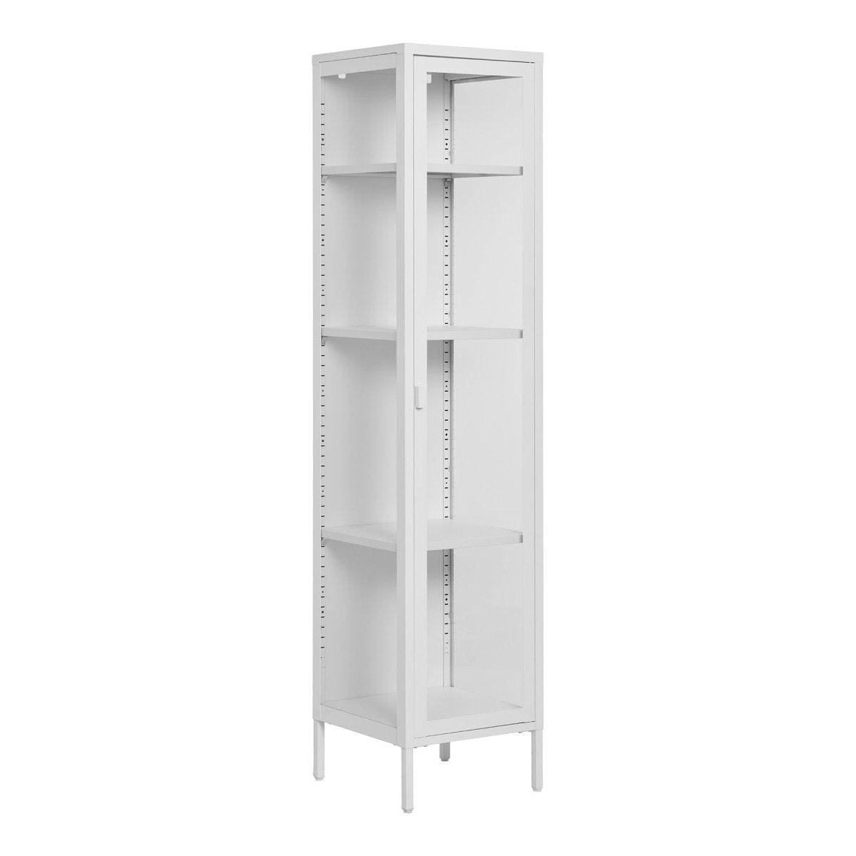 Brisbane smalt vitrineskap 1 glassdør hvit stål 40x35x180 cm - bilde 2