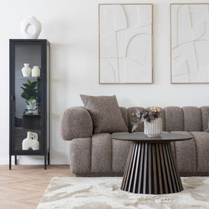 Brisbane smalt vitrineskap 1 glassdør sort stål 40x35x140 cm - bilde 5
