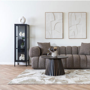 Brisbane smalt vitrineskap 1 glassdør sort stål 40x35x140 cm - bilde 6