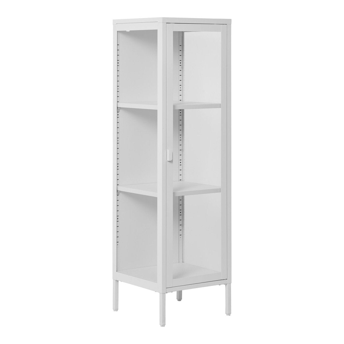 Brisbane smalt vitrineskap 1 glassdør hvit stål 40x35x140 cm - bilde 2
