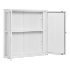 Brisbane vegghengt vitrineskap 2 glassdører hvit stål 80x18x80 cm - bilde 4