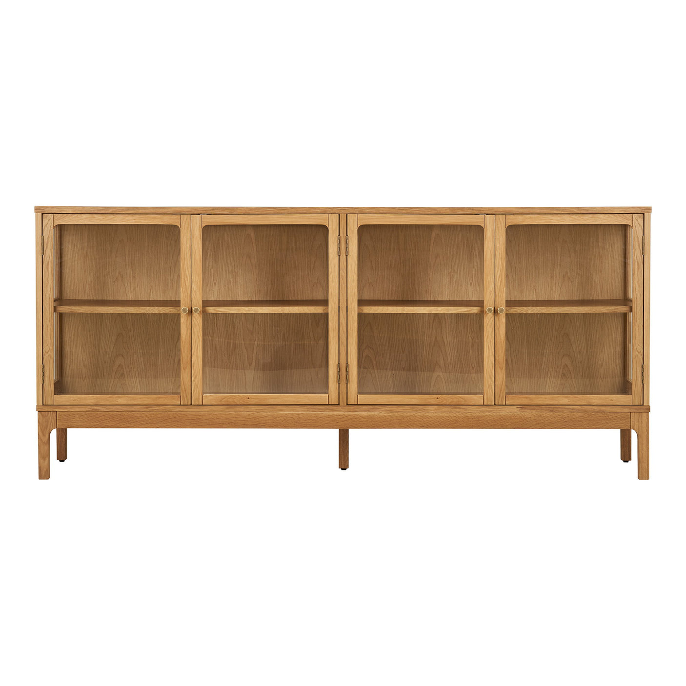 Zamora skjenk med 4 glassdører i eik natur – 180x40x80 cm fra House Nordic