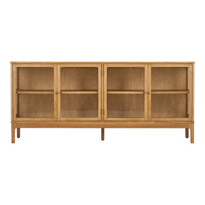Zamora skjenk med 4 glassdører i eik natur – 180x40x80 cm fra House Nordic