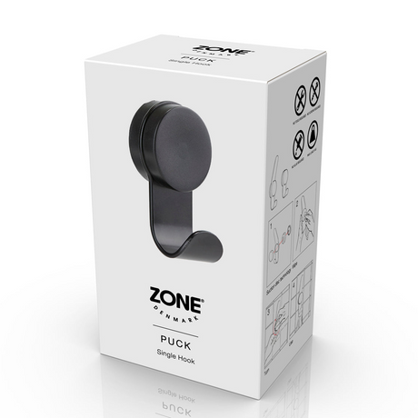 Praktisk veggkrok i sort til håndkle og badekåpe