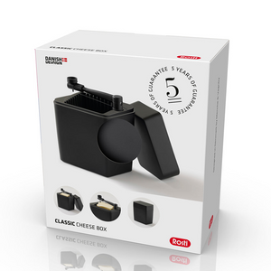 Rosti Osteboks Classic svart med integrert osteskjærer med 5 års garanti