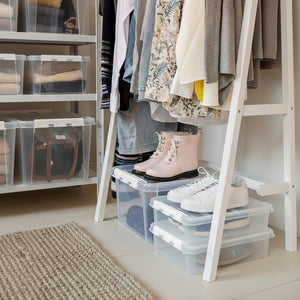 Oppbevaringsboks med klipslokk til klær og tepper