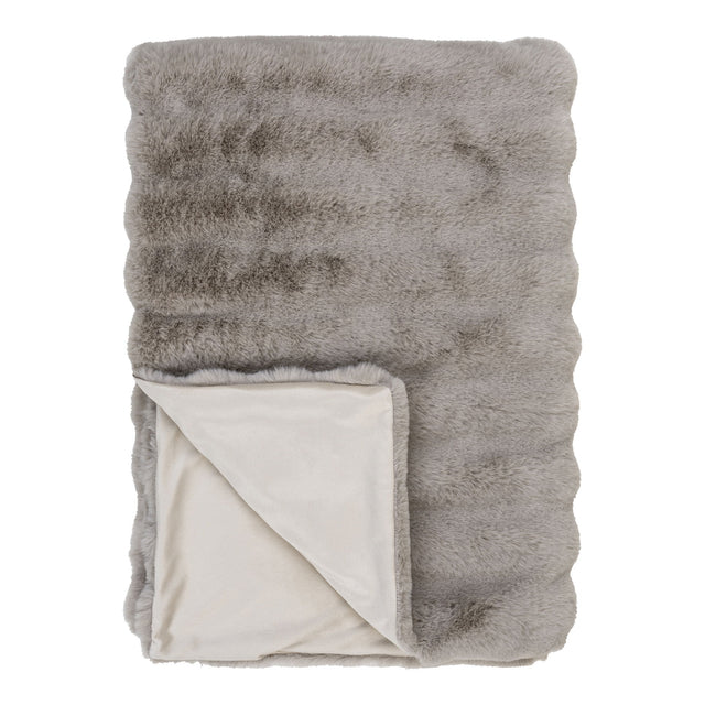 Galena pledd i beige kunstpels 130×180 cm – mykt og dekorativt teppe