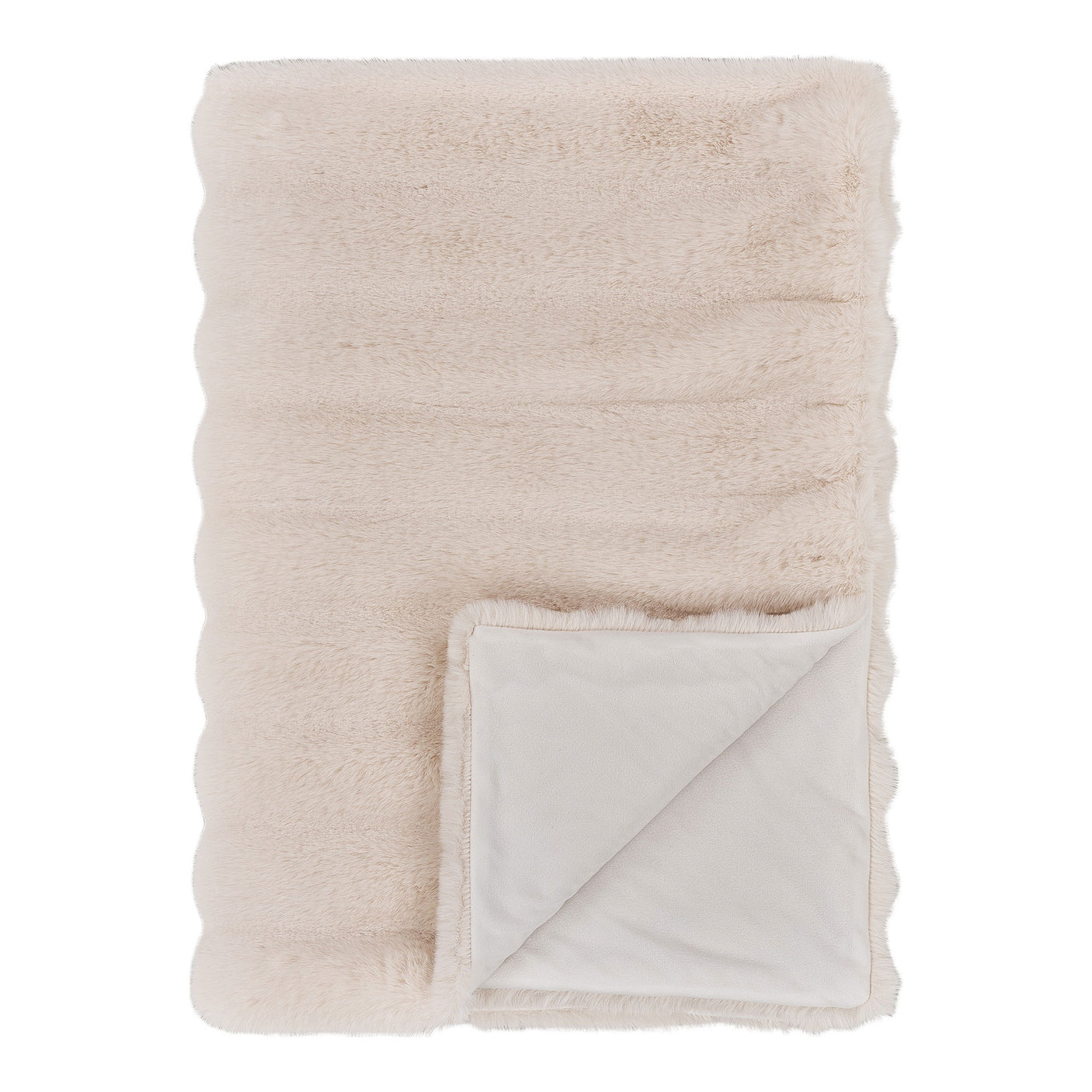 Galena pledd i hvit kunstpels 130×180 cm – produktbilde
