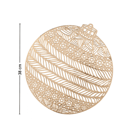 Bordbrikke julekule gull diameter 38 cm - Lindas Dekor Bordbrikke