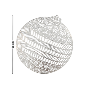 Bordbrikke julekule sølv diameter 38 cm