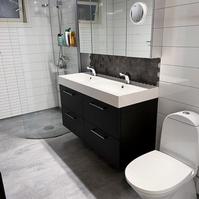 Vareprøve: Hexagon mørkegrå betong selvklebende veggfliser