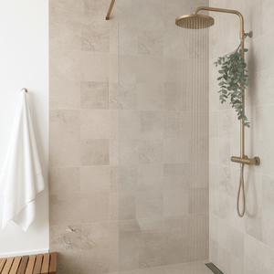 8 - pk Amsterdam beige betonglook selvklebende fliser 40 x 40 cm - Lindas Dekor