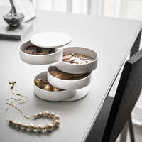 Roterbar smykkebokser hvit