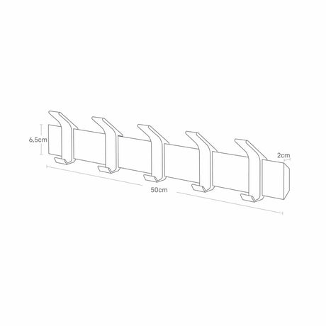 Veggmontert knaggrekke beige 50 x 10 cm - Lindas Dekor
