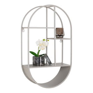 Feira vegghylle oval stål kjølig grå 35 x 15 x 60 cm