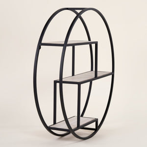 Rotterdam vegghylle trehyller sort ramme 62 x 14 cm - Lindas Dekor