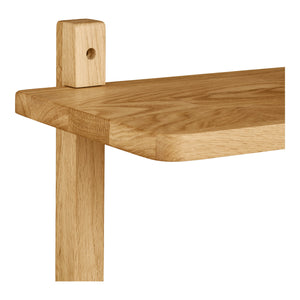 Vegghylle i eik med tre hyller 20 cm dyp