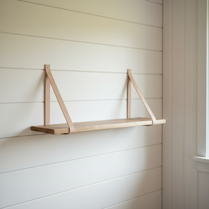 Forno hylle natur brune skinnstropper 80 x 20 cm