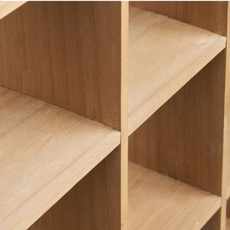 Kvadratisk vegghylle i natur tre
