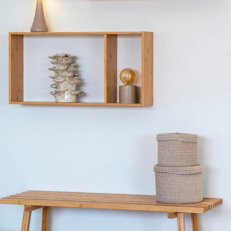 Bambus vegghylle natur med åpen ramme