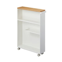 Oppbevaringshylle med hjul hvit