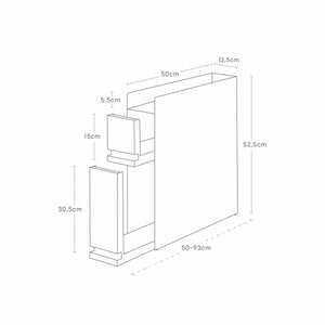Skyvbar krydderhylle hvit magnetisk 50 x 52,5 cm - Lindas Dekor