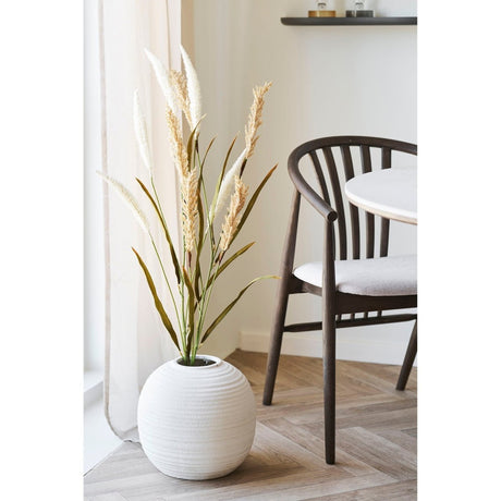 Stor rund vase keramisk hvit ø 30 cm - Lindas Dekor