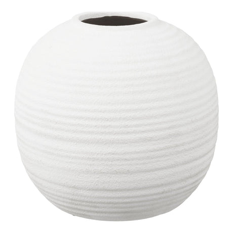 Stor rund vase keramisk hvit ø 30 cm - Lindas Dekor