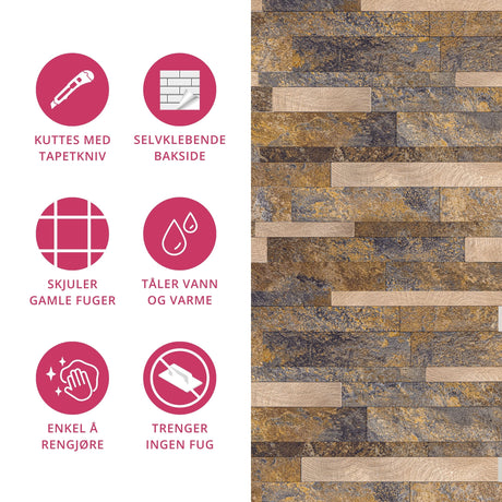 10-pk Karoline selvklebende veggfliser