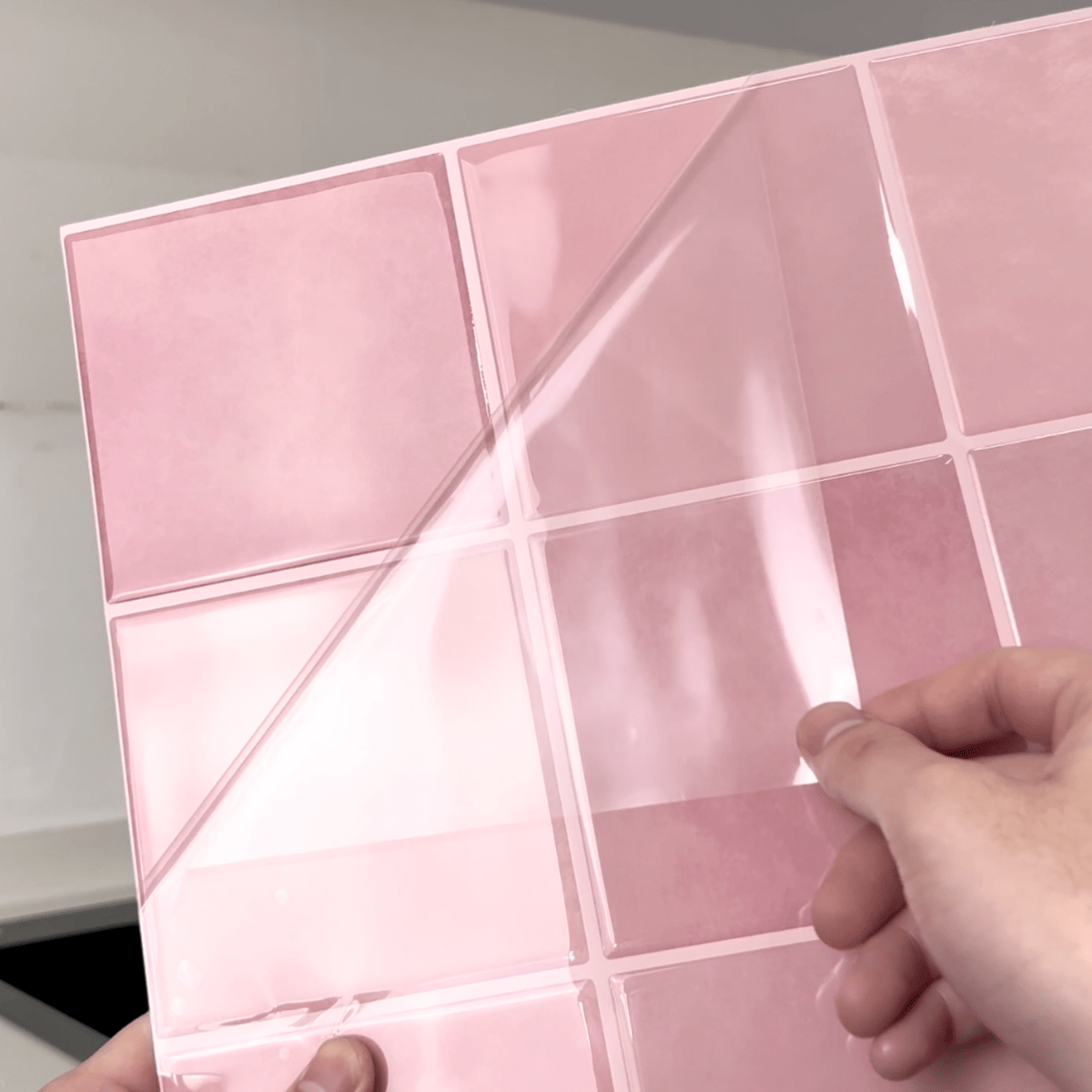 10-pk Torine Rosa selvklebende veggfliser - Lindas Dekor Veggfliser