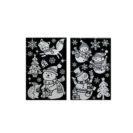 Julestickers snømenn og vinterdyr 2 design, 50 x 32 cm - Lindas Dekor Wallstickers