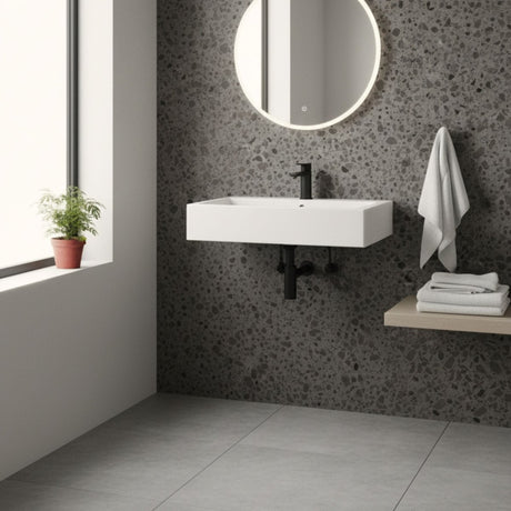 8 - pk Lisboa Terrazzo mørkegrå selvklebende fliser - Lindas Dekor