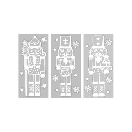 Julestickers nøtteknekker hvit 3 design 49 cm - Lindas Dekor Wallstickers