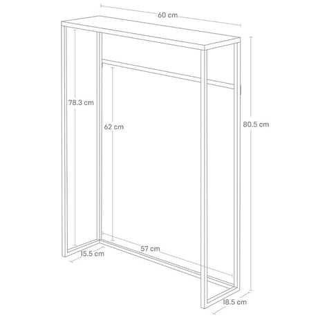 Konsollbord sort 80 x 60 cm - Lindas Dekor
