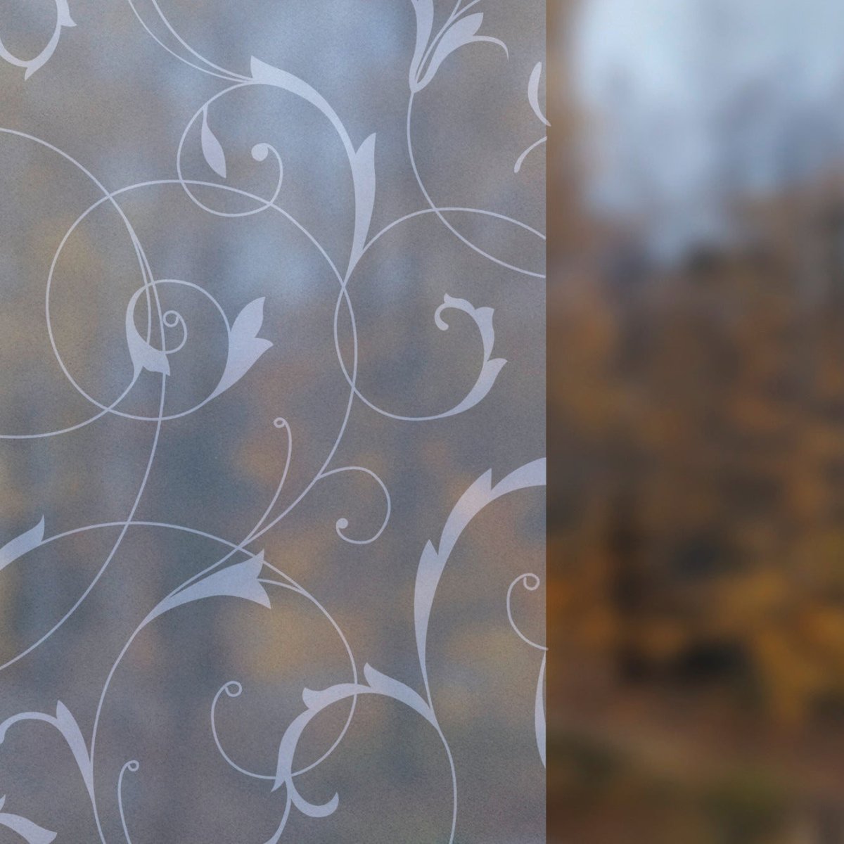 Static Scroll Flower vindusfolie - Lindas Dekor