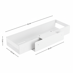 Uttrekkbar hylle smal hvit 35 x 12,5 cm - Lindas Dekor