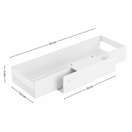 Uttrekkbar hylle smal hvit 35 x 12,5 cm - Lindas Dekor
