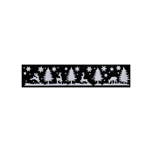 Julebanner stickers med reinsdyr og grantrær hvit 58 x 12 cm - Lindas Dekor Wallstickers